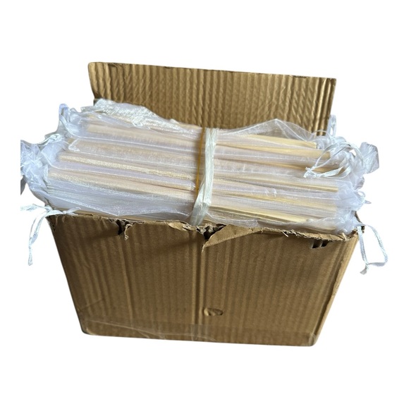 Sepwedd 50pcs White Imitated Silk Fabric Bamboo Folded Hand Fan Bridal D… - Picture 6 of 6